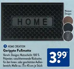 Aldi Süd HOME CREATION Gerippte Fußmatte Angebot