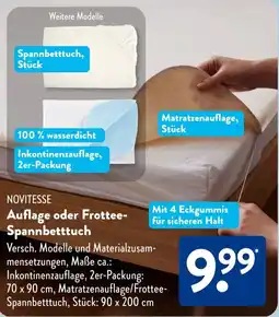 Aldi Süd NOVITESSE Auflage oder Frottee- Spannbetttuch Angebot