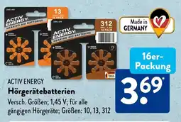Aldi Süd ACTIV ENERGY Hörgerätebatterien Angebot