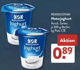 Aldi Süd WEIHENSTEPHAN Naturjoghurt Angebot
