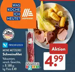 Aldi Süd MEINE METZGEREI Schweinefilet Angebot