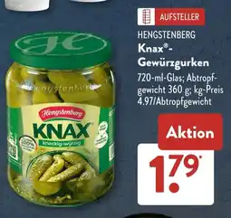 Aldi Süd HENGSTENBERG Knax - Gewürzgurken Angebot