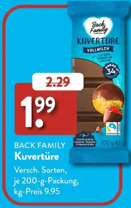 Aldi Süd BACK FAMILY Kuvertüre Angebot