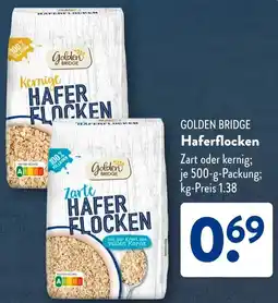 Aldi Süd GOLDEN BRIDGE Haferflocken Angebot