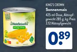 Aldi Süd KING'S CROWN Sonnenmais Angebot