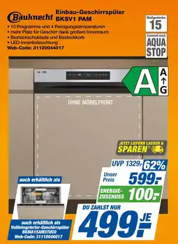 expert Techno Land Bauknecht Einbau-Geschirrspüler BKSV1 PAM Angebot