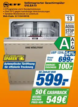 expert Techno Land NEFF Vollintegrierter Geschirrspüler GVLEA10 Angebot