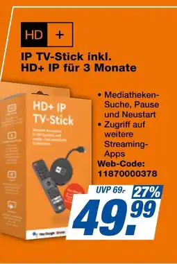 expert Techno Land HD + IP TV-Stick inkl. HD+ IP für 3 Monate Angebot