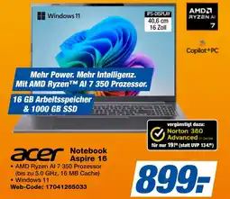 expert Techno Land acer Notebook Aspire 16 Angebot