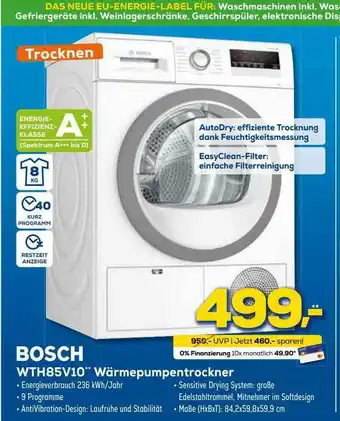 Euronics XXL Bosch Wth85v10 Wärmepumpentrockner Angebot