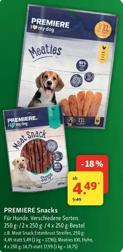 Fressnapf PREMIERE Snacks Angebot