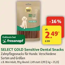 Fressnapf SELECT GOLD Sensitive Dental Snacks Angebot