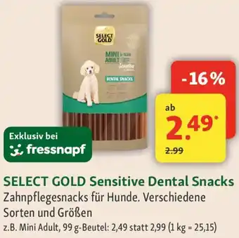 Fressnapf SELECT GOLD Sensitive Dental Snacks Angebot