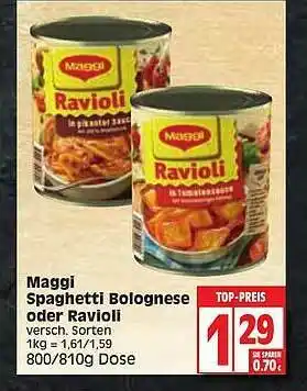 Edeka Maggi Spaghetti Bolognese Oder Ravioli Angebot