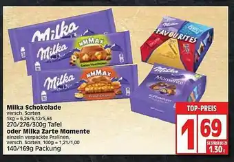 Edeka Milka Schokolade Oder Milka Zarte Momente Angebot