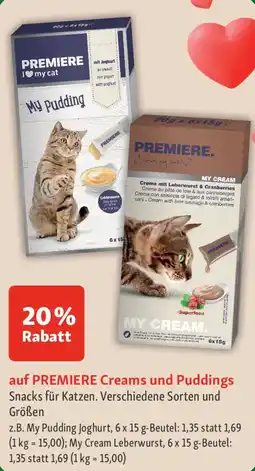 Fressnapf auf PREMIERE Creams und Puddings Snacks für Katzen Angebot