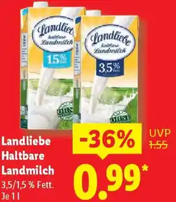 Lidl Landliebe Haltbare Landmilch Angebot