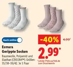 Lidl Esmara Gerippte Socken Angebot