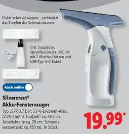 Lidl Silvercrest Akku-Fenstersauger Angebot