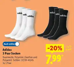 Lidl Adidas 3 Paar Socken Angebot