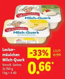 Lidl Leckermäulchen Milch Quark Angebot