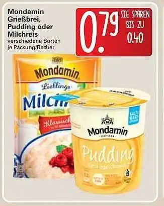 WEZ Mondamin Grießbrei, Pudding oder Milchrels Angebot