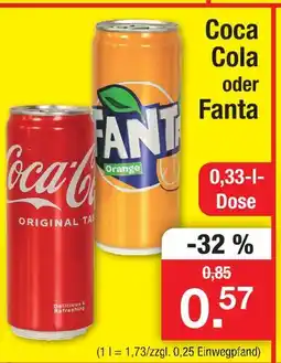 Zimmermann Coca cola oder fanta Angebot