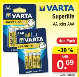 Zimmermann Varta superlife aa oder aaa Angebot