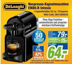 Expert Delonghi nespresso-kapselmaschine en80.b inissia Angebot