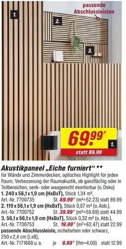 toom Baumarkt Akustikpaneel eiche furniert Angebot