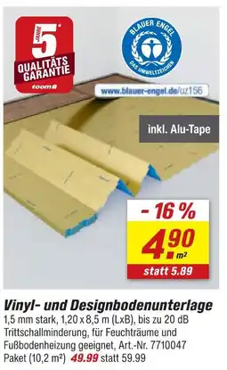 toom Baumarkt Vinyl- und designbodenunterlage Angebot