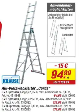 toom Baumarkt Krause alu-vielzweckleiter corda Angebot