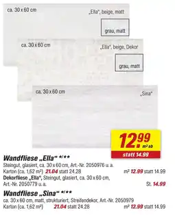toom Baumarkt Wandfliese ella oder wandfliese sina Angebot