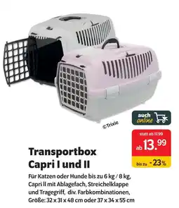 Das Futterhaus Trixie transportbox capri i und ii Angebot