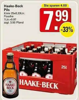 WEZ Haake-beck Pils Angebot