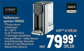 METRO Caso Heißwasserspender Hw660 Angebot