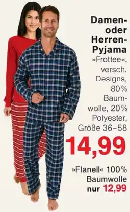 Jawoll Damen- oder Herren Pyjama Angebot