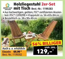 Norma Holzliegestuhl 2er-Set mit Tisch Angebot