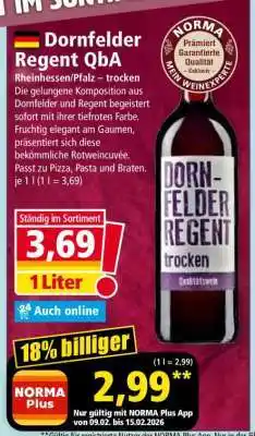 Norma Dornfelder Regent QbA Angebot