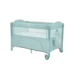 Netto Marken-Discount Kikkaboo Reisebett Milky Way, 2 Ebenen, seitliche Öffnung, 2 Räder, Netzfenster hellgrün Angebot