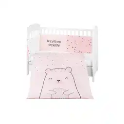 Netto Marken-Discount Kikkaboo Babybettwäscheset Bär 3tlg Decke 135 x 95 cm Nestchen 180 x 35 cm Bezug rosa Angebot