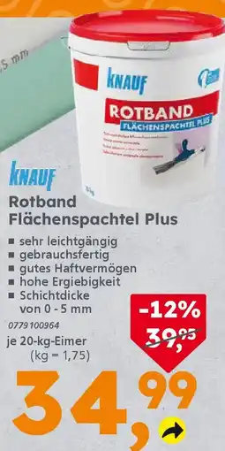 Globus Baumarkt KNAUF Rotband Flächenspachtel Plus Angebot