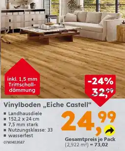 Globus Baumarkt Vinylboden ,,Eiche Castell" Angebot