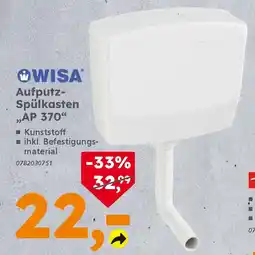 Globus Baumarkt WISA Aufputz- Spülkasten ,,AP 370" Angebot
