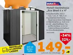 Globus Baumarkt DURAMAX Metall-Gerätehaus ,,Eco Shed 6 x 4" Angebot