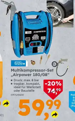 Globus Baumarkt Güde Multikompressor-Set ,,Airpower 180/08" Angebot