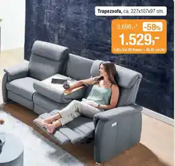 Opti Wohnwelt Polstergarnitur Trapezsofa, ca. 227x107x97 cm Angebot