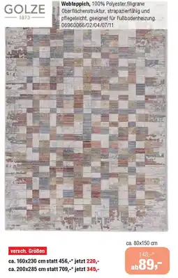 Opti Wohnwelt GOLZE Webteppich ca. 80x150 cm Angebot