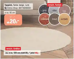 Opti Wohnwelt Teppich Ø ca. 80 cm Angebot