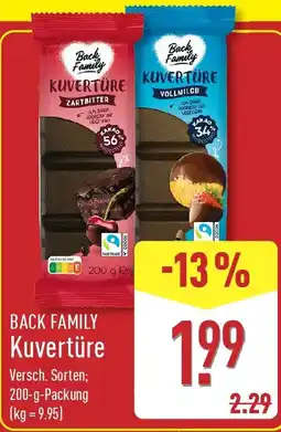 Aldi Nord BACK FAMILY Kuvertüre Angebot